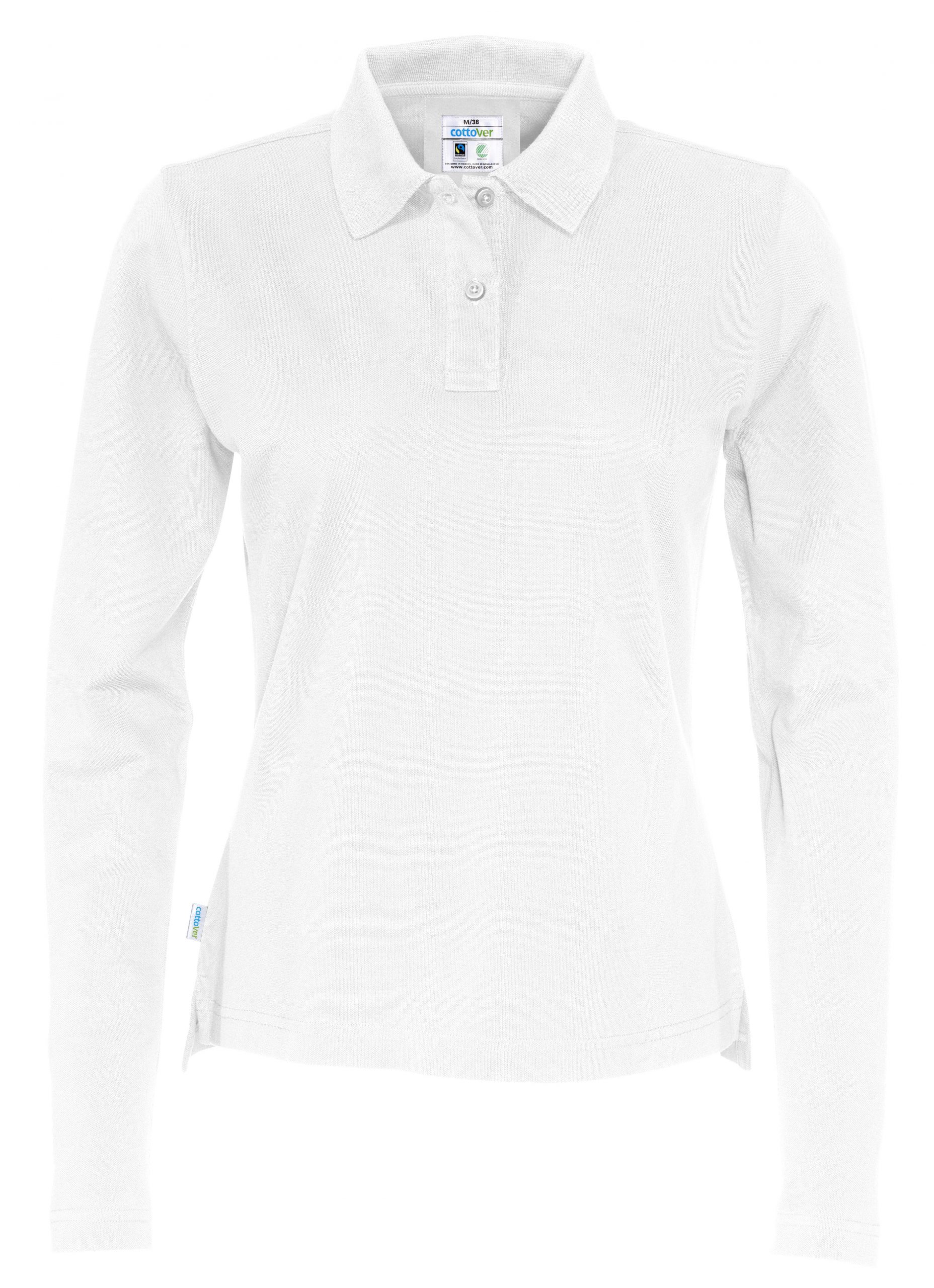 Cottover Pique Long Sleeve Lady Valkoinen