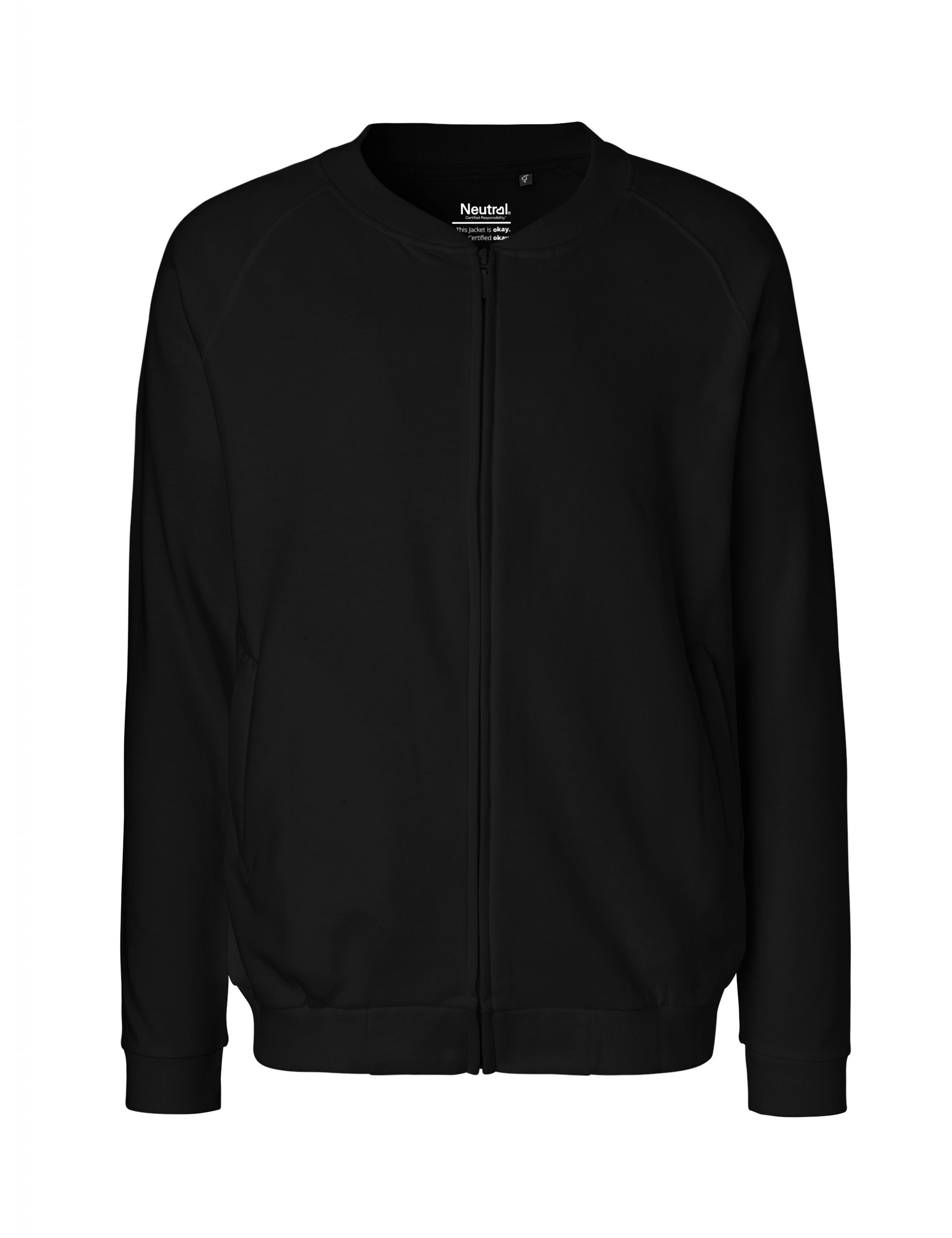 Unisex ekologinen collegetakki Neutral Unisex Jacket w. Zip Black