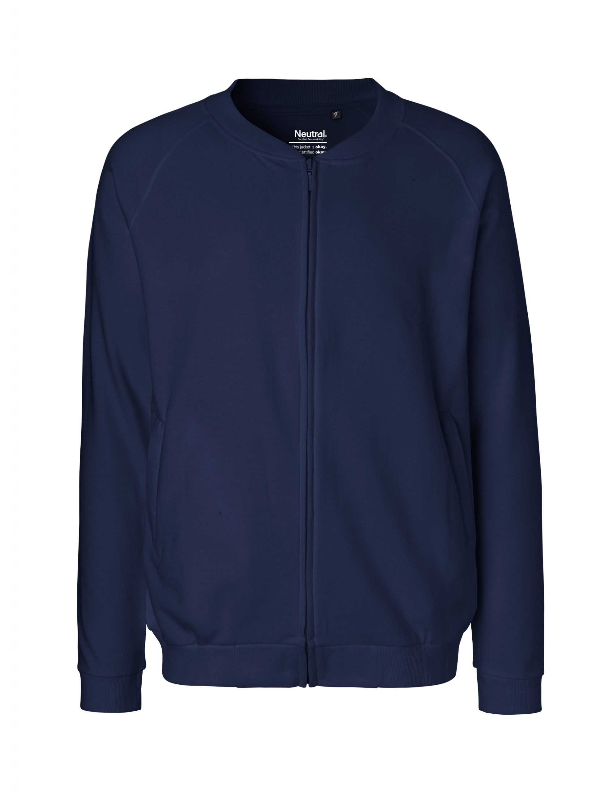Unisex ekologinen collegetakki Neutral Unisex Jacket w. Zip Navy